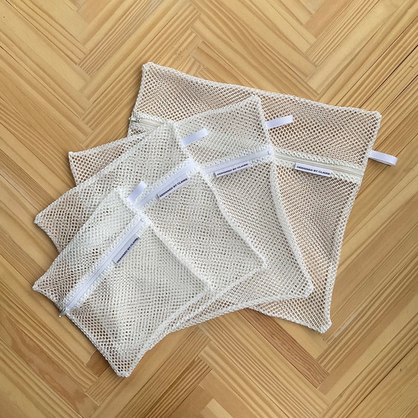Zero waste Laundry Bag, Great for cleaning reusable items, eco-friendly gift, eco living, Multiple sizes, White Mesh bag for laundry