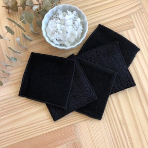 Reusable makeup remover pads, Reusable cotton rounds, Zero waste , Eco-friendly, Machine Washable,  Makeup remover pads, 5/10/20 pack, BLACK