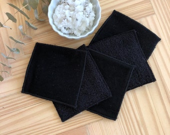 Reusable makeup remover pads, Reusable cotton rounds, Zero waste , Eco-friendly, Machine Washable,  Makeup remover pads, 5/10/20 pack, BLACK