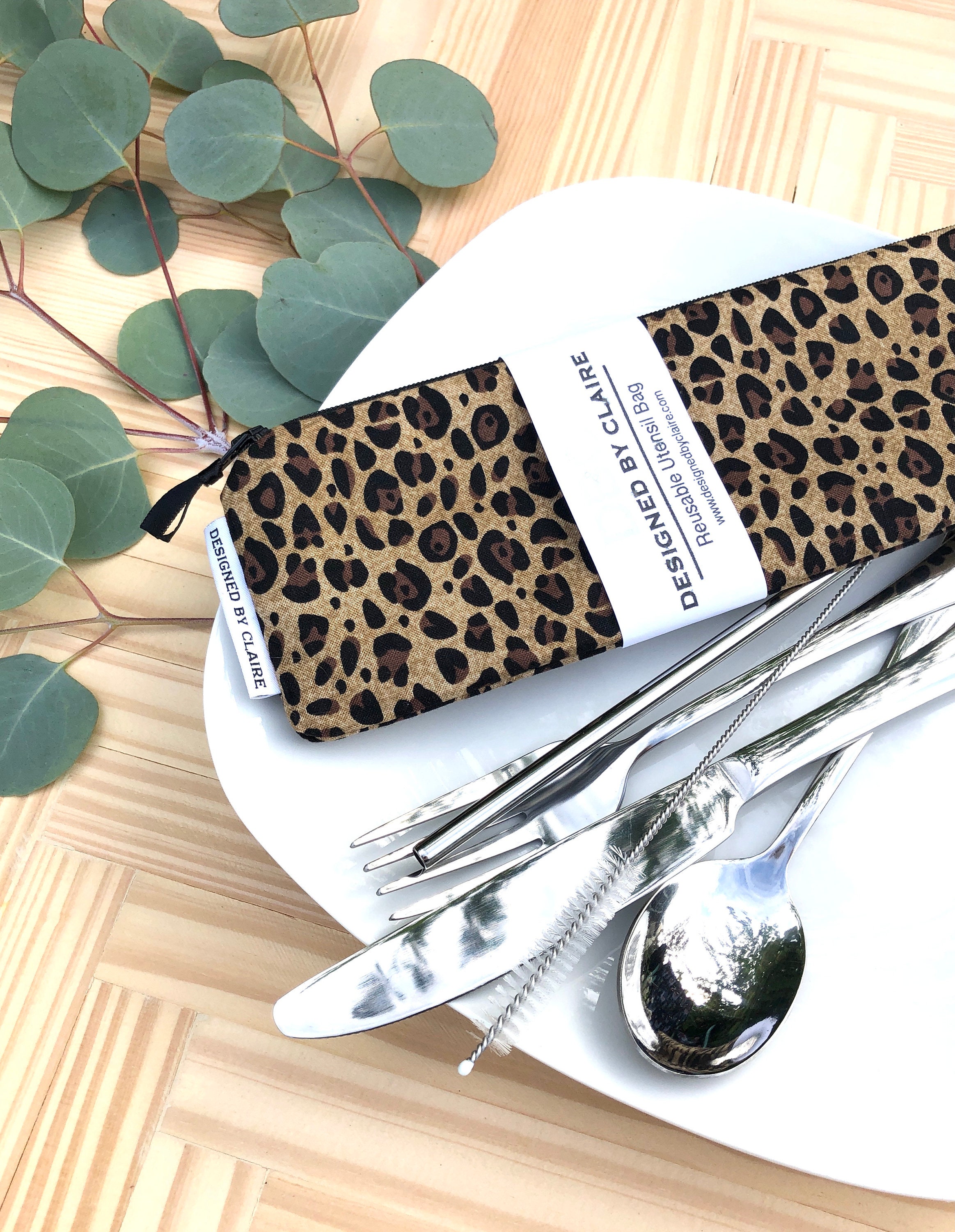 3 Knives Knife Leopard Animal Print Kitchen Utensils MCM Retro