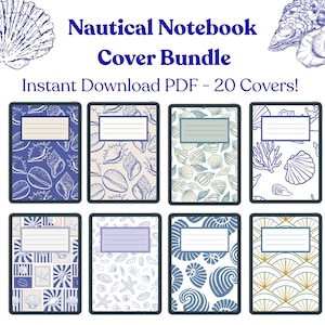 Maritime digitale Notizbuch-Cover: GoodNotes, Notability (PDF & PNG)