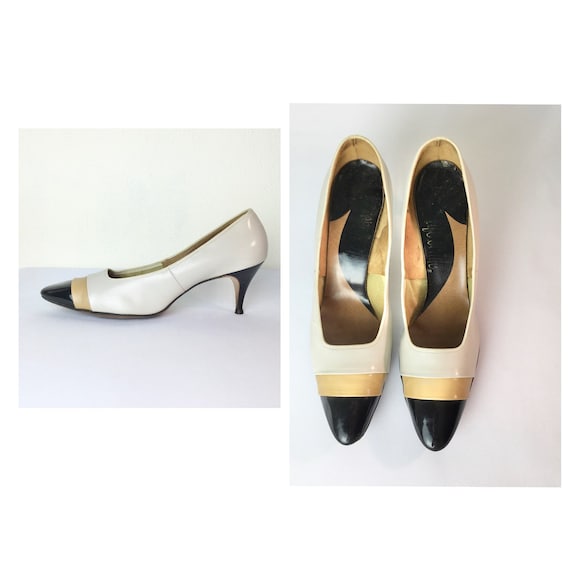 vintage 1950s pumps high heels shoes|50s leather … - image 1
