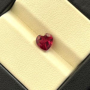 Heart Cut Lab Ruby: Faceted Red Gemstone for Jewelry Making