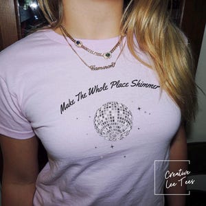 Make The Whole Place Shimmer Tee | Bejeweled Lover Shirt Gift | TS Lover Gift Tee 90s Style Baby Tee for Fan | Midnights Lover Gift Shirt