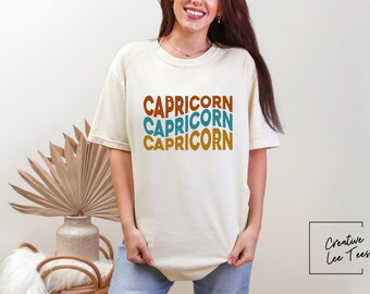Retro Capricorn Zodiac Sign Shirt | Vintage Capricorn Horoscope Shirt Retro 70s Aesthetic Zodiac Birthday Gift for Unisex Vintage Oversized