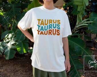 Retro Taurus Zodiac Sign Shirt | Vintage Taurus Horoscope Shirt Retro 70s Aesthetic Zodiac Birthday Gift for Taurus Unisex Vintage Oversized