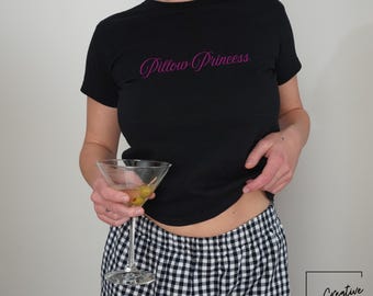 Pillow Princess Baby Tee | Pillow Princess Shirt 90s Fitted Style, Gift For Girlfriend, Coquette Gift for Her, LGBTQ Shirt Queer Girl Gift