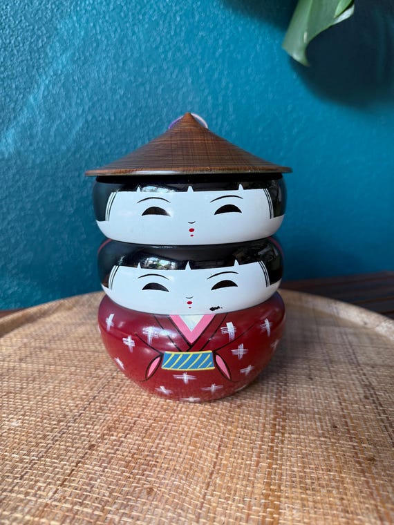 Japanese Lacquerware Kokeshi Bento Box