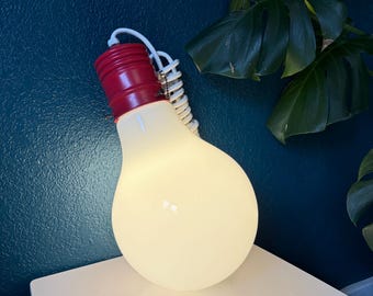 Vintage 1960s Pop Art Oversized Light Bulb Pendant Light
