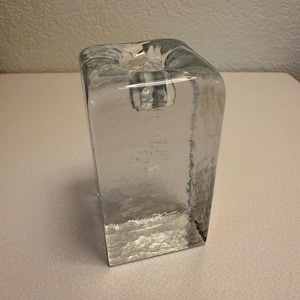 Vintage Blenko Ice Cube Candleholder in Crystal