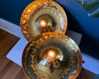 Vintage Solid Brass Sconce Pair - Made in India - Set of 2