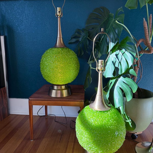 MCM Brass & Lucite Table Lamp - Rewired - Sold Separately