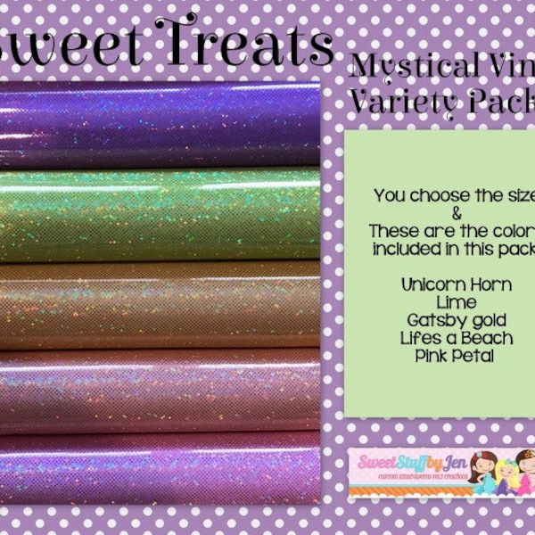 Sweet Treats Mystical Marine Vinyl Sheets-Sparkle Vinyl-Glitter Pack-FOR EMBROIDERY MACHINES-Hooded Towels-zipper purse-Feltie-Planner Clip