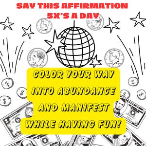 Manifest Abundance: 5 Powerful Coloring Pages to Attract Money & Alignment (Digital Download)c
