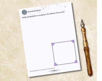 Moon Energy Journal Pages: Printable Mystical Prompts (PDF & PNG Files)