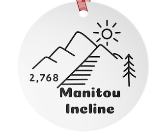 Manitou Incline Mountain Outline Metal Ornament | 2,768