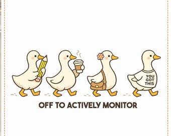 Cute Duck Family DTF Transfer, Ready to Print Heat Transfer, Office Humor, Teacher Training School, High Quality Comfortable DTF