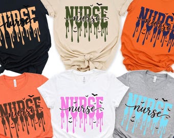 Nurse Halloween DTF Transfer, Spooky Nurse DTF Ready to Press, Dripping Nurse Design, Halloween Nurse Shirt Transfer, Nurse Gift
