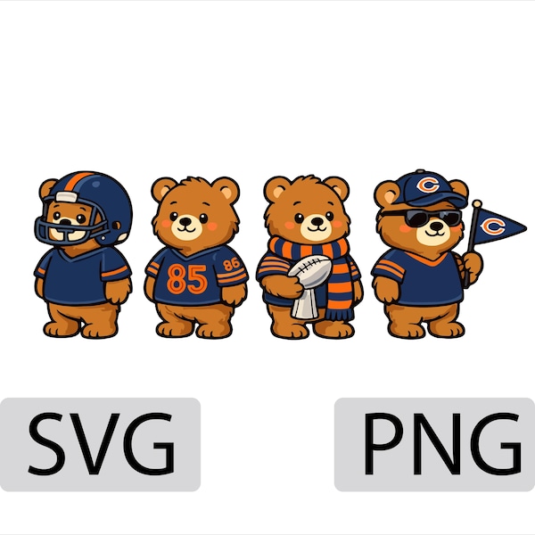 Ours fan de football SVG | Design de maillot Game Day (téléchargement numérique
