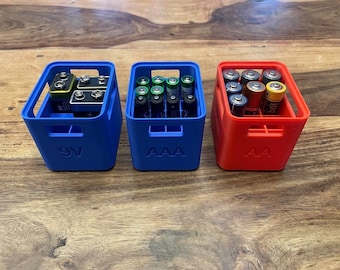 Stapelbare batterijhouder voor bierkratten – Opbergruimte voor AA-, AAA-, 9V-, CR2025- en CR2032-batterijen | Originele batterijhouder voor bierkratten