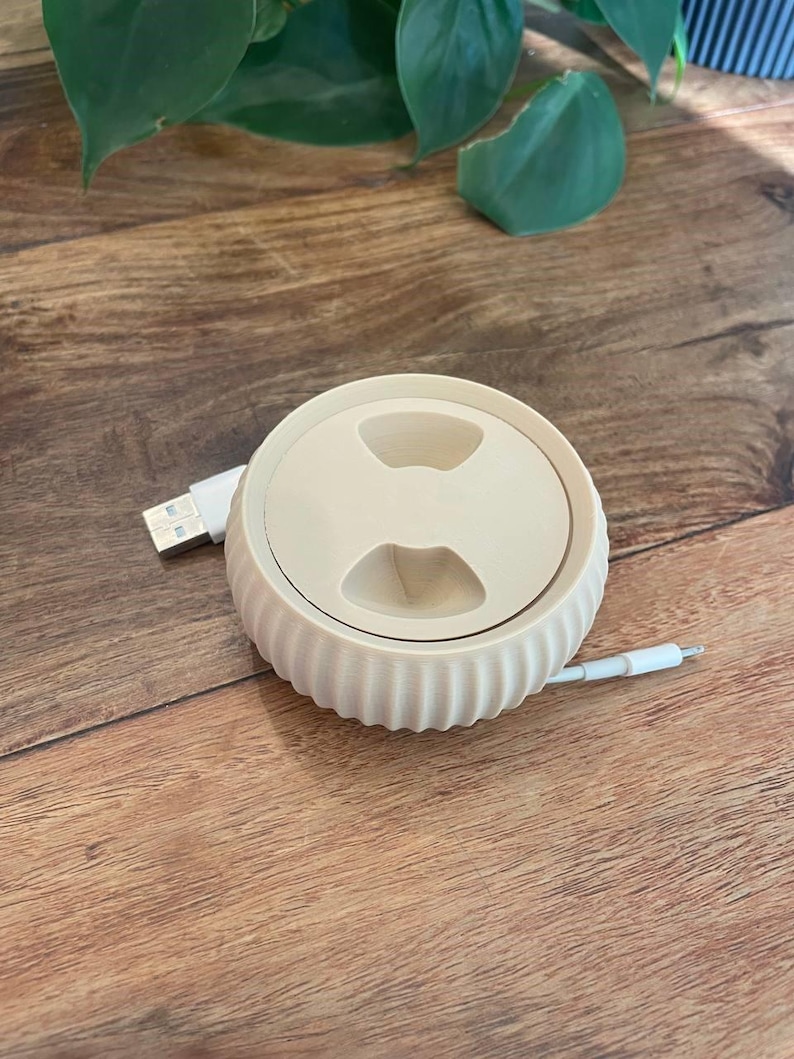 Cable organizer with retractable cable | Cable holder for headphones and chargers | Cable storage for on the go and at home image 2