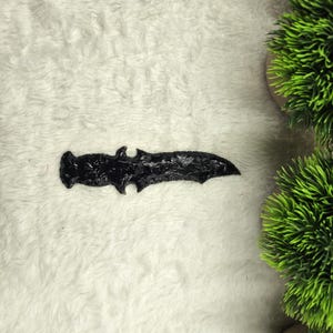 Handmade Black Obsidian Batwing Knife: Crystal Healing Ritual Tool