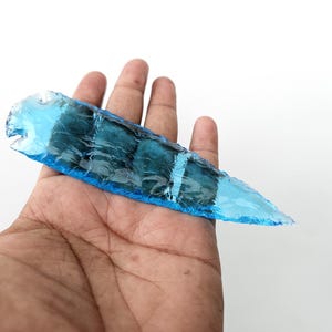 Aqua Obsidian Arrowhead | Hand-Knapped Crystal Knife | Spiritual Protection Tool | Blue Obsidian Blade | Healing Crystal Gift