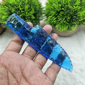 Handmade Blue Obsidian Knife: Crystal Ritual Tool, Healing Protection