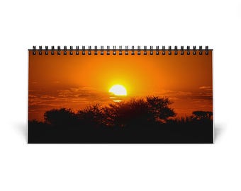 Calendario de escritorio de la naturaleza africana / Cuadrícula 2026