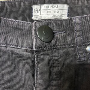 Free People Black Corduroy Skinny Pants Womens Size 28 image 2