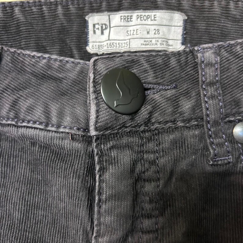 Free People Black Corduroy Skinny Pants Womens Size 28 image 2
