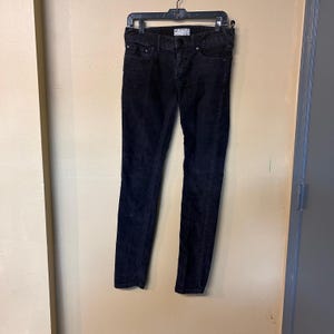Free People Black Corduroy Skinny Pants Womens Size 28 image 1