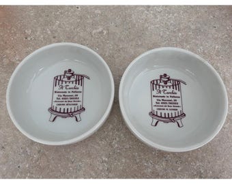 Vintage Schonwald Germany Il Torchio Ristorante Pallanza Porcelain Dipping Bowls