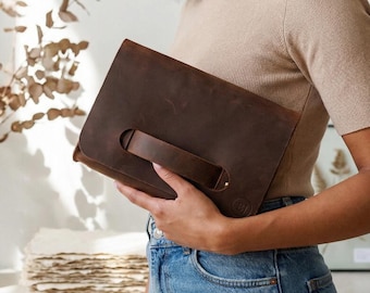 Leather Clutch Bag, Brown Leather Clutch, Leather Clutch Purse, Womens Leather Clutch, Genuine Leather Clutch, Leather Handheld Bag