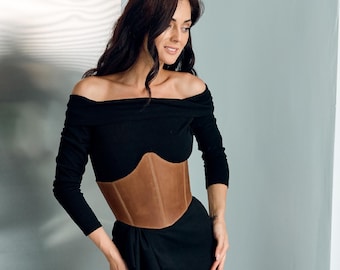 Leather corset belt, Underbust corset belt, Wide leather belt, Waist cincher belt, Leather waist belt, Corset belt for dress,Adjustable belt