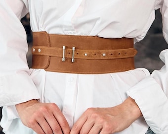 Leather waist belt, Leather wide corset belt, Engraved leather boho belt, Genuine leather belt women, Thick belt, Large belt,Adjustable belt