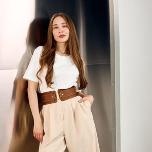 O ring leather belt, Leather waist belt, Leather wide belt, Dress belt, Underbust belt, High waist belt, Wide waist belt,Womens leather belt