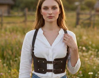 Leather Harness Belt Women, Brown Leather Harness, Adjustable Leather Harness, Leather Waist Harness, Fashion Harness Belt, Statement Belt