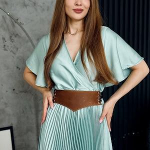 Leather corset belt, Leather waist belt, Leather wide belt, Leather dress belt, Genuine leather belt, Cincher corset, Medieval belt