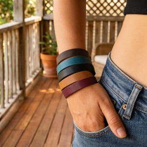 Leather Bracelet, Custom Leather Band, Personalized Leather Bracelet, Minimalist Leather Cuff, Adjustable Leather Wristband, Gift For Him