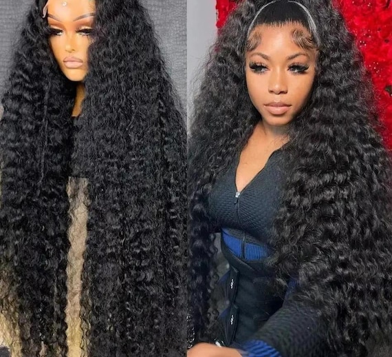Curly Lace Frontal Wig: Deep Wave 250% Density Human Hair - Pre-Plucked & Bleached
