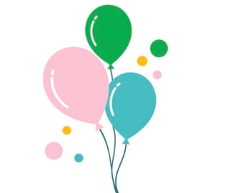 Ballonnen SVG afbeelding | Ballonnen SVG | Kleurrijke ballonnen SVG | Vectorballonnen | dxf | png | jpg | Vector