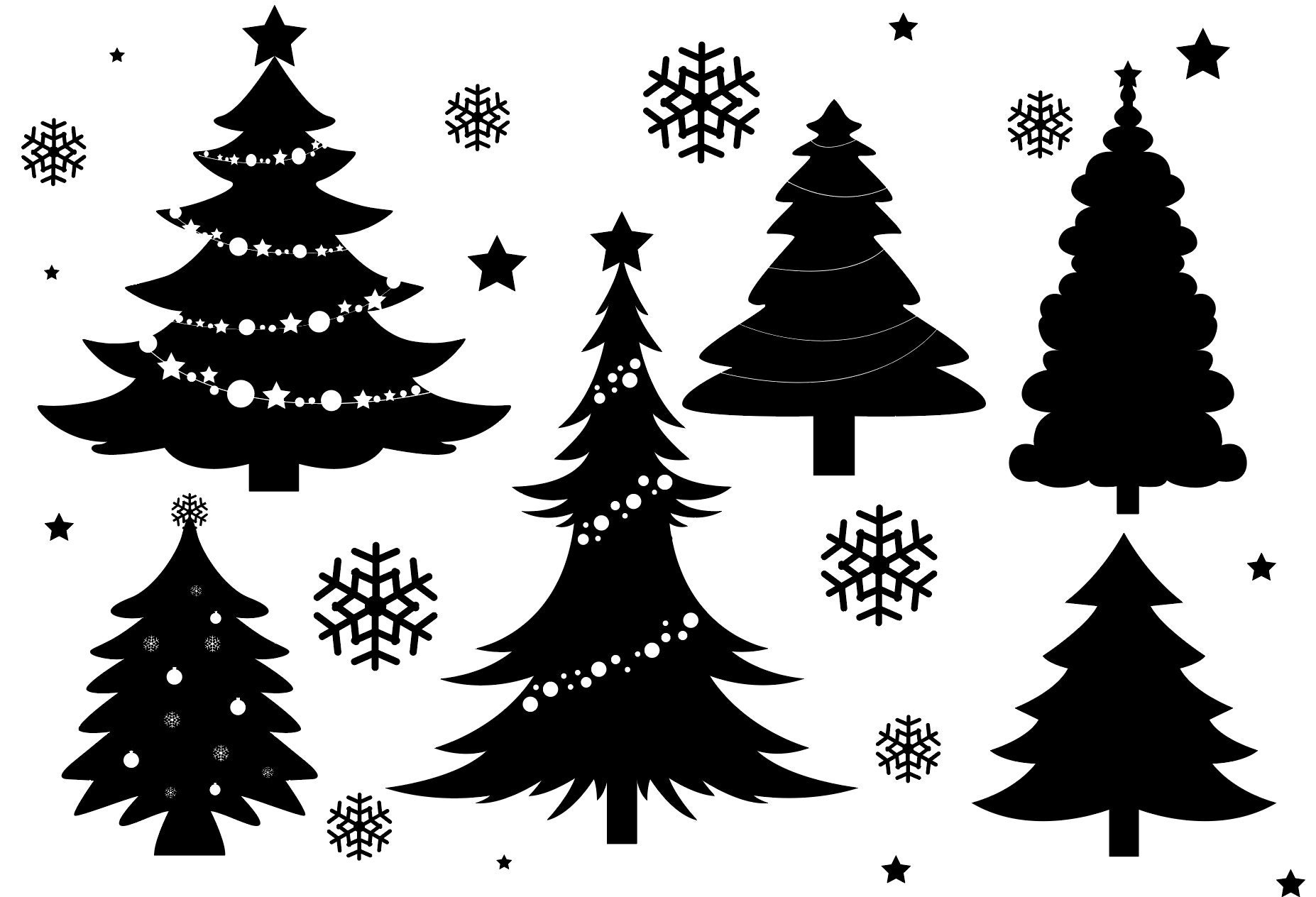 Christmas Tree Silhouettes SVG Christmas Bundle SVG Holiday Trees