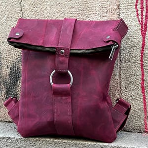 Red Leather Backpack