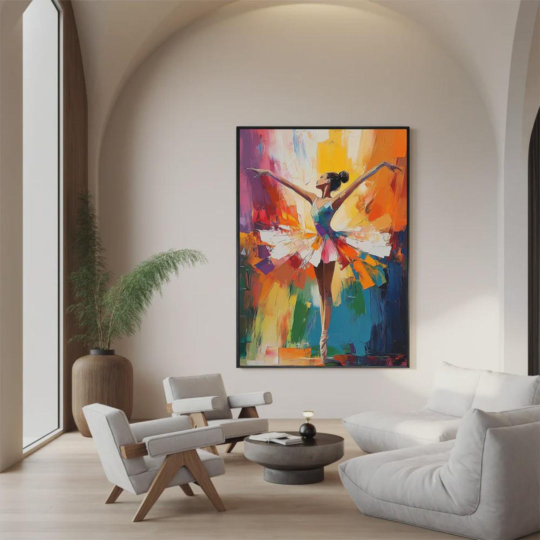 Abstract Ballet Dancer Oil Painting: Ready to Hang Canvas Print - Etsy