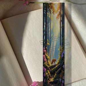 Fox In Enchanted Forest Bookmark – Nature-Inspired Reading Gift, Woodland Animal Art, Cute Aesthetic Book Lover Accessory