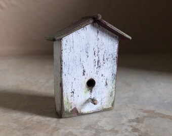 Dollhouse Miniature Birdhouse in White