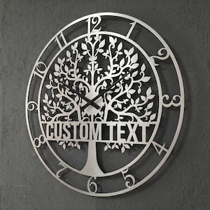 Tree of Life Metal Wall Clock | Modern 3D Floating Design