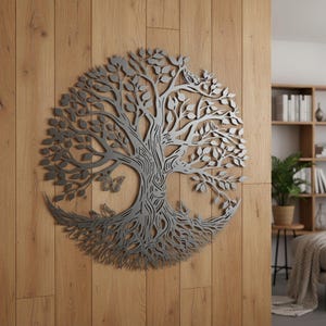 Tree of Life Metal Wall Art, Modern Home Decor, Garden Art