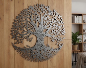 Tree of Life Metal Wall Art, Modern Home Decor, Garden Art